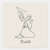 Prayer Warrior Design & Customize Naam Vierkante Sticker (Voorkant)