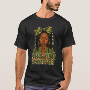 Prayer Warrior Locs Christelijke Zwarte Vrouw Camo T-shirt
