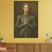 Prayer Warrior Maiden 02 – Serene Holy Armor Knigh Canvas Afdruk (Insitu (Woonkamer))