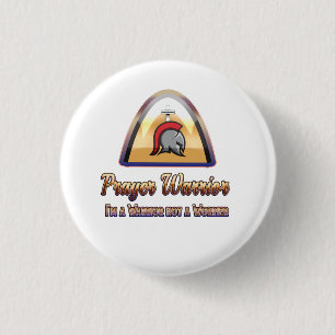Prayer Warrior Small Round Button voor christenen