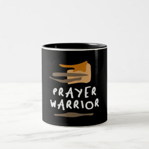 Prayer Warrior - Sterk en bekrachtigend Christelij Tweekleurige Koffiemok