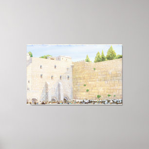 Prayer, Westerne muur KOTEL Jerusalem Old City Art Canvas Afdruk