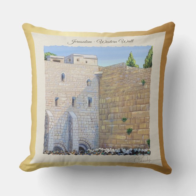 Prayer, Westerne Wall KOTEL Jerusalem Old City ART Kussen (Voorkant)