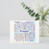 Prayer Word Cloud Multicolored Briefkaart (Staand voorkant)
