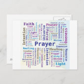 Prayer Word Cloud Multicolored Briefkaart (Voorkant / Achterkant)