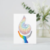 Prayer Word Cloud - Vlammen met handen Briefkaart (Staand voorkant)