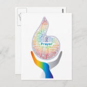 Prayer Word Cloud - Vlammen met handen Briefkaart (Voorkant / Achterkant)