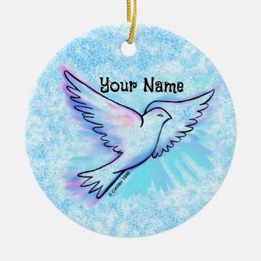 Prayer Works Duif Siervoorwerp Keramisch Ornament (Voorkant)