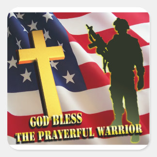 Prayerful Warrior Vierkante Sticker