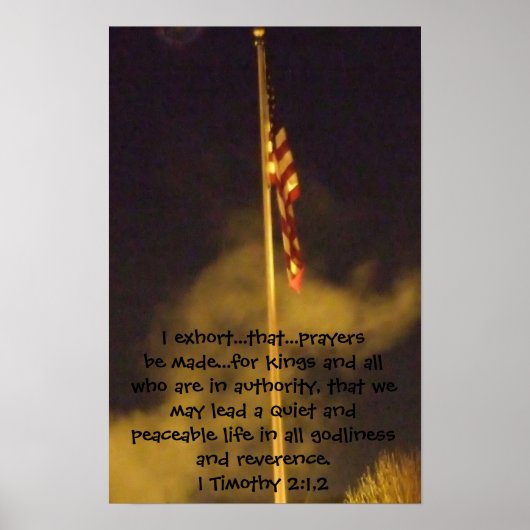 Prayers for Peace 1st Timothy 2 1 - 2 Poster (Voorkant)