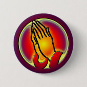 PRAYHANDEN RONDE BUTTON 5,7 CM (Voorkant)