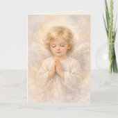 Praying Angel Child Watercolor Religious Kaart (Voorkant)