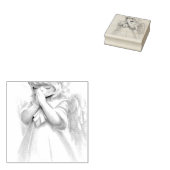Praying Angel Little Girl Wings Rubberstempel (Gestempeld)