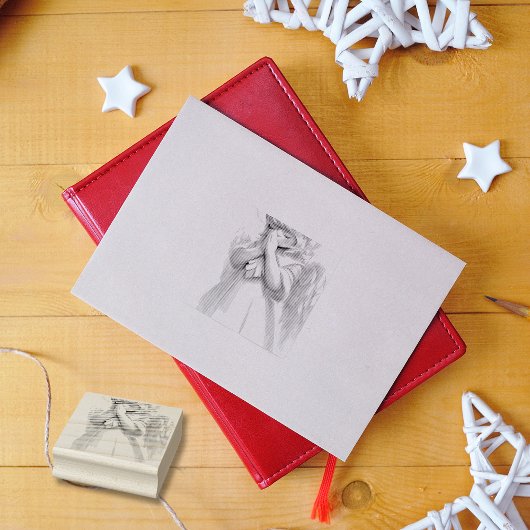 Praying Angel Little Girl Wings Rubberstempel