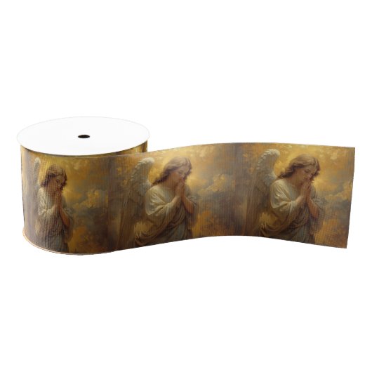 Praying Angel- Religious Occasions Golden Grosgrain Lint (Spoel)