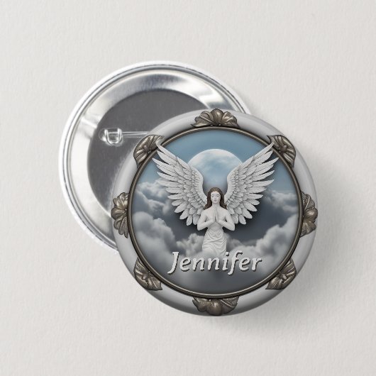 Praying Angel Ronde Button 5,7 Cm (Voorkant /achterkant)