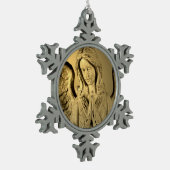 Praying Angel Tin Sneeuwvlok Ornament (Links)