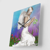 Praying Angel Vierkante Klok (Hoek)