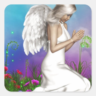 Praying Angel Vierkante Sticker