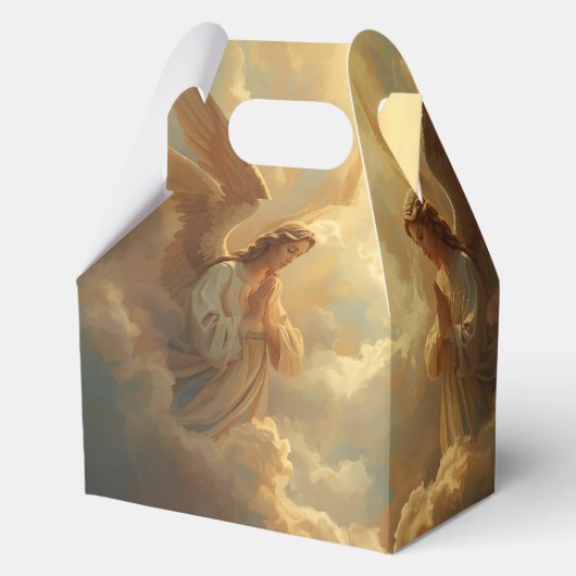 Praying Angels in Golden Clouds Bedankdoosjes (Voorkant)