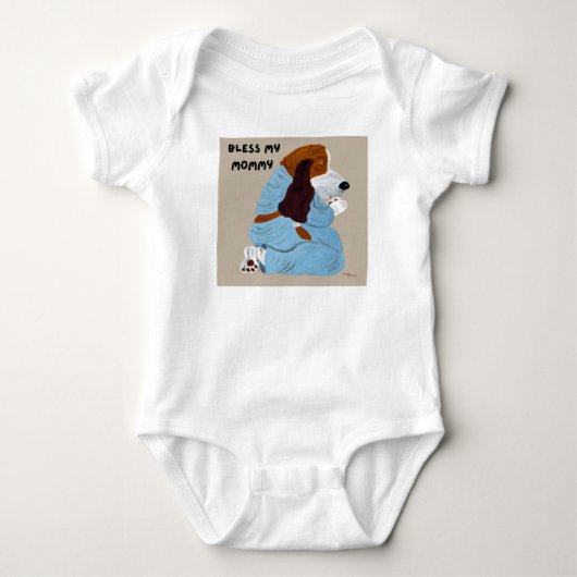 Praying Basset Hound Bless my Mommy Romper (Voorkant)