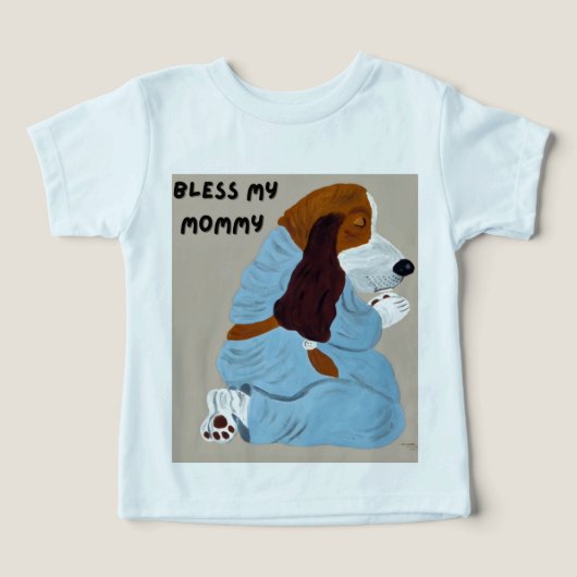Praying Basset Hound Puppy, "Bless My Mommy" (Design voorkant)