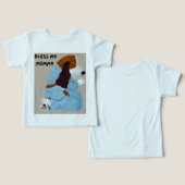 Praying Basset Hound Puppy, "Bless My Mommy" (Ontwerp Voorkant & Achterkant)