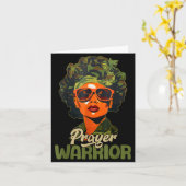 Praying Black Woman Afro Christian Sayings Prayer Kaart (Gele Bloem)