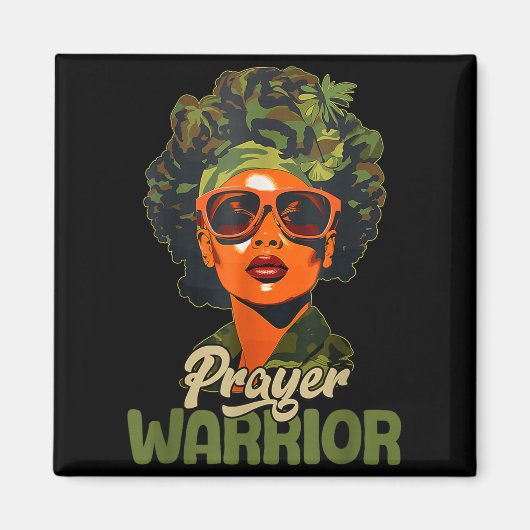 Praying Black Woman Afro Christian Sayings Prayer  Magneet (Voorkant)