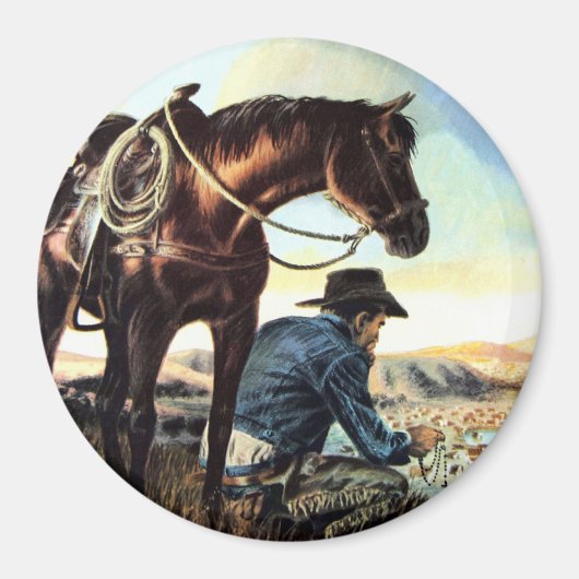 Praying Cowboy Magneet (Voorkant)