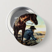 Praying Cowboy Ronde Button 7,6 Cm (Voorkant /achterkant)