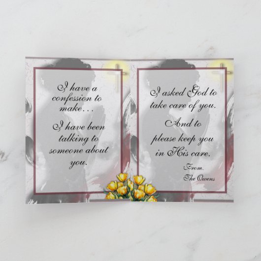 Praying For You Encouragement Kaart (Binnen)