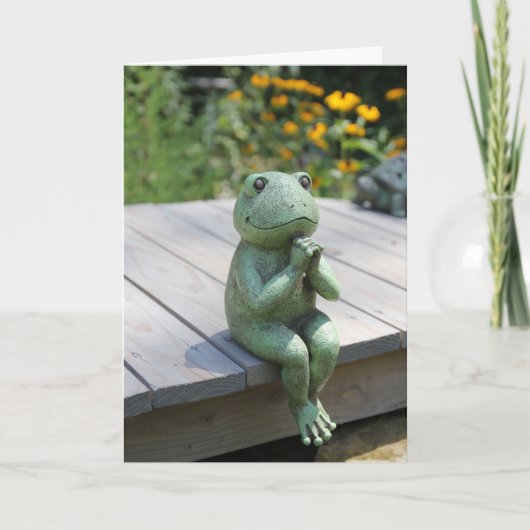 Praying Frog Inspirerend Kaart - Blank Inside (Voorkant)