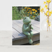 Praying Frog Inspirerend Kaart - Blank Inside (Gele Bloem)