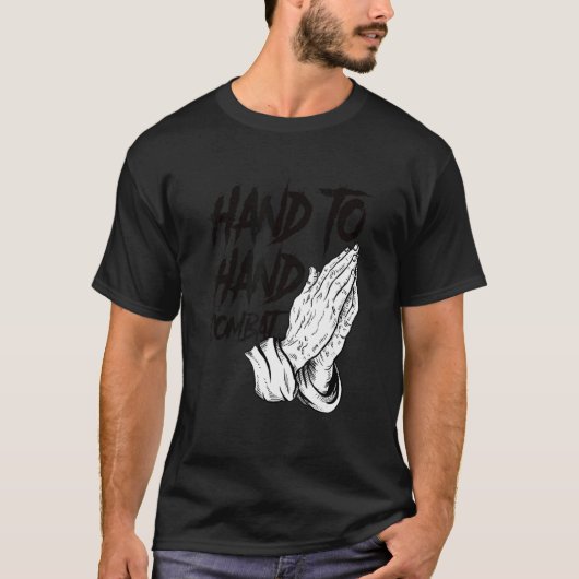 Praying Hands Christian Hand To Hand Combat T-shirt (Voorkant)