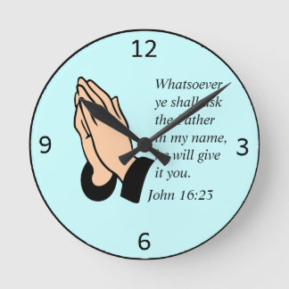 Praying Hands Clock Ronde Klok