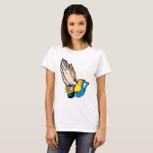 Praying Hands Dames Burnout T-Shirt (Voorkant volledig)