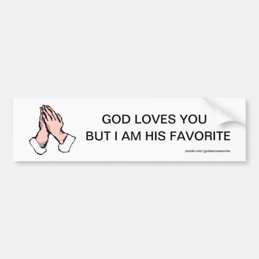 Praying Hands God Bumpersticker (Voorkant)