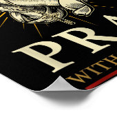 Praying Hands Jesus Cross Rosary Faith Devotion Pr Poster (Hoek)