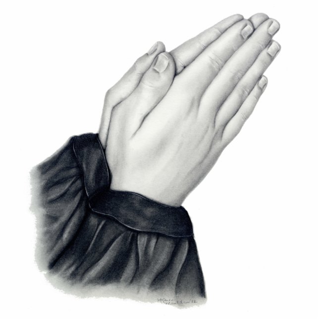 Praying Hands Photo Sculpture Staand Fotobeeldje (Voorkant)