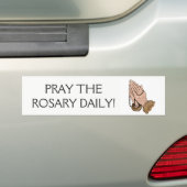 Praying Hands Rosary Bumpersticker (Op auto)
