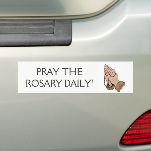 Praying Hands Rosary Bumpersticker (Op auto)