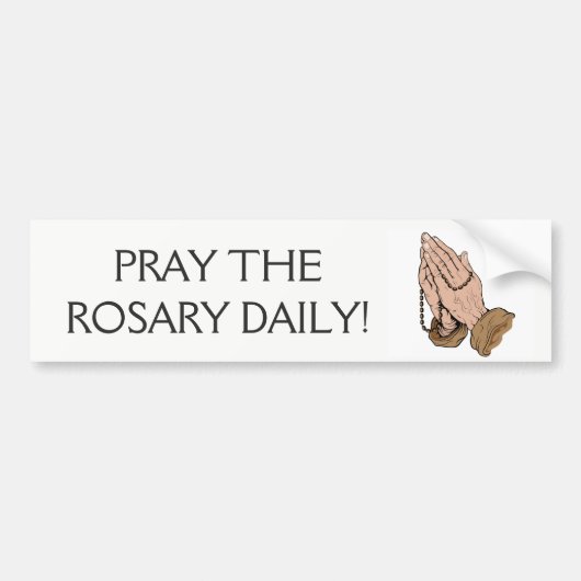 Praying Hands Rosary Bumpersticker (Voorkant)