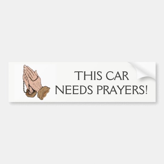 Praying Hands Rosary Bumpersticker (Voorkant)