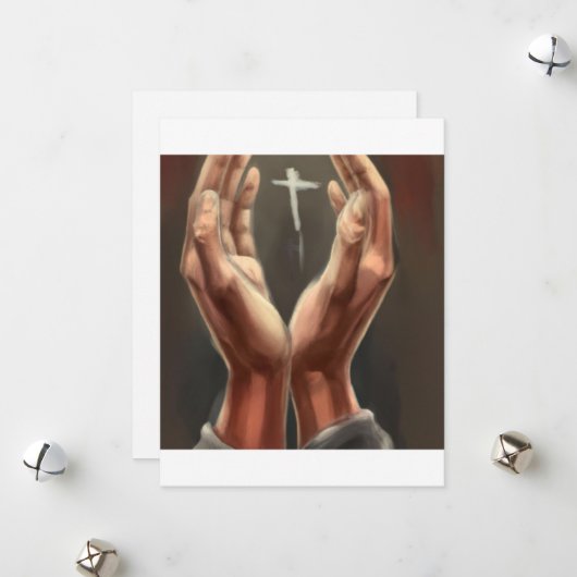Praying Hands Stationery Kaart (Voorkant / Achterkant in situ)