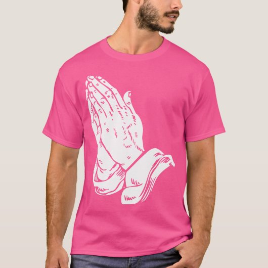 Praying Hands T - Cool Christelijk Religious Jesus T-shirt (Voorkant)