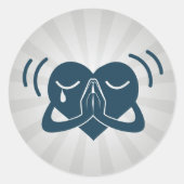 Praying Heart Ronde Sticker (Voorkant)