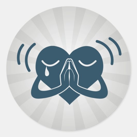 Praying Heart Ronde Sticker (Voorkant)