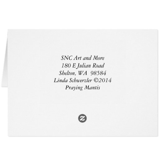 Praying Mantis (Achterkant Horizontaal)