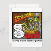 Praying Mantis Batchelor Party Funny Gifts & T - s Uitnodiging Briefkaart (Voorkant / Achterkant)